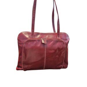 Buxton Red Faux Leather Tote Bag Large